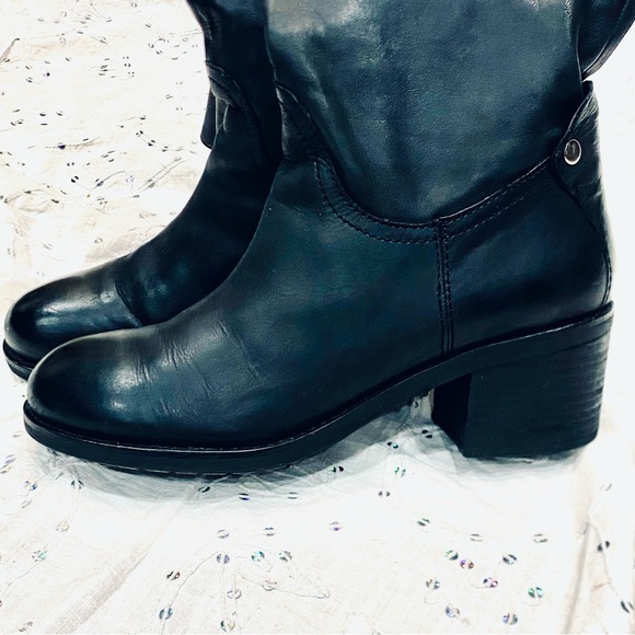 Geox Black Genuine Leather Knee-High Riding Style Boots- Size 38EU - 8 US - Picture 7 of 8